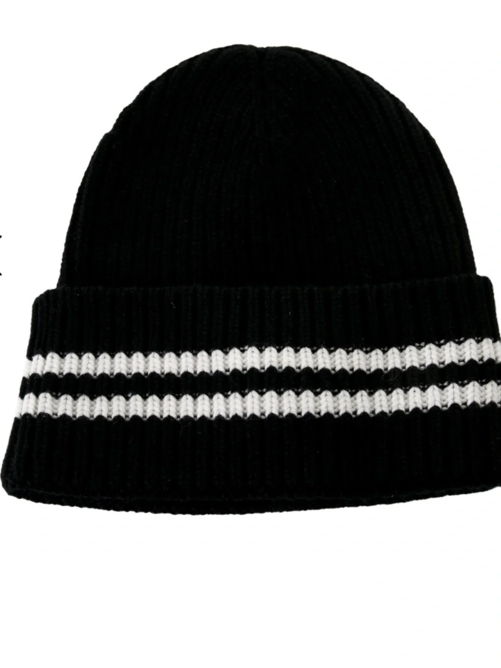 🖤 Double C Designer Black White Script Spell Out Beanie Winter Hat Cap